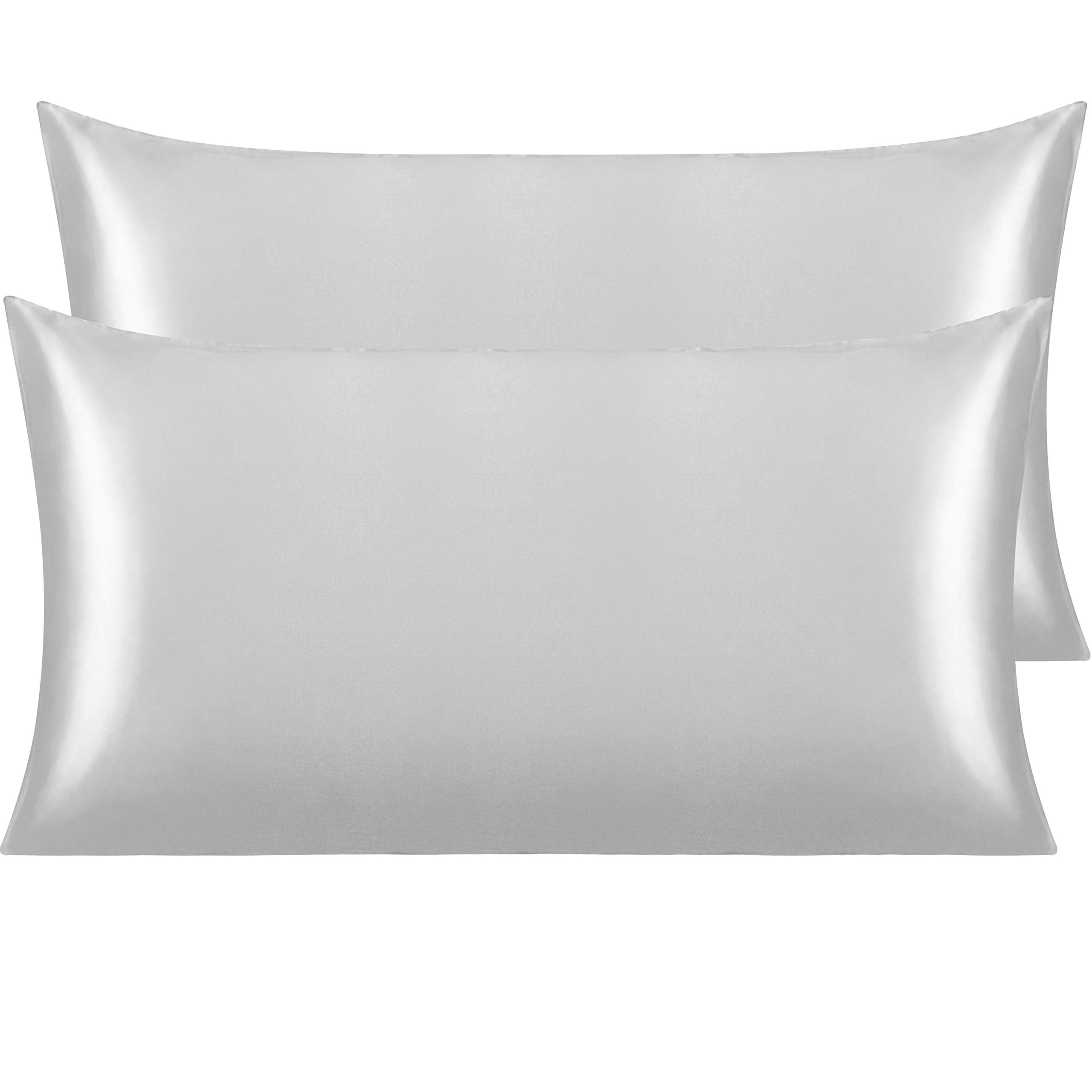 Ntbay 2 Pack Satin King Pillowcases For Hair And Skin, Luxurious And Silky Pillow Cases With Envelope Closure, 20X40 Inches, Sil